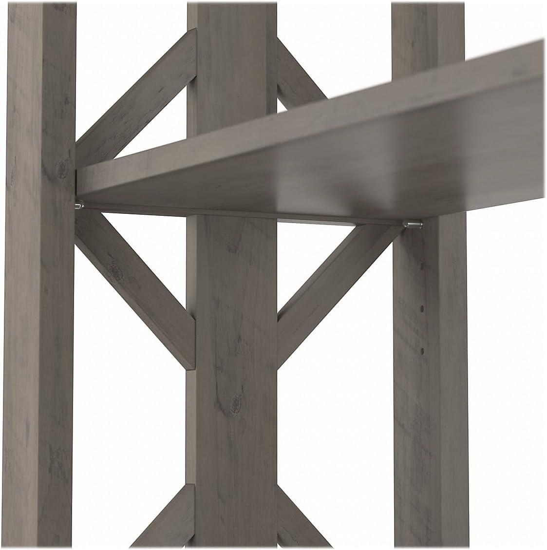Homestead Console Table with Shelves in Driftwood Gray - Engineered Wood