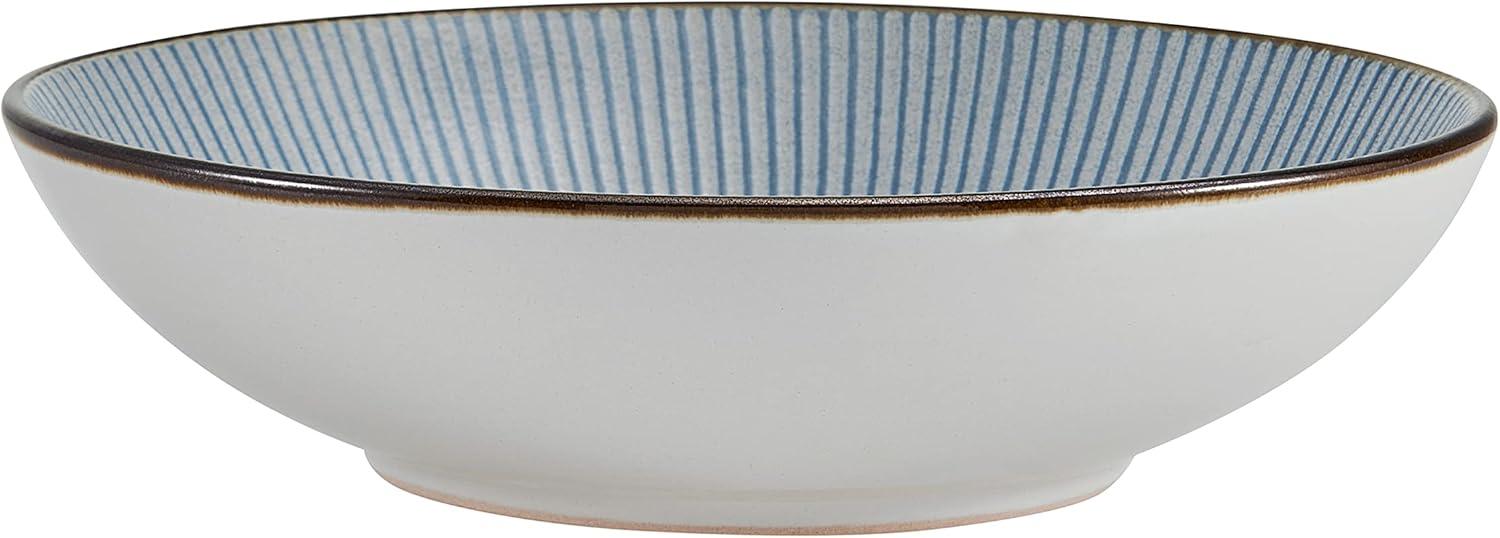 Arlie Blue Ceramic 12-Piece Dinnerware Set, Service for 4