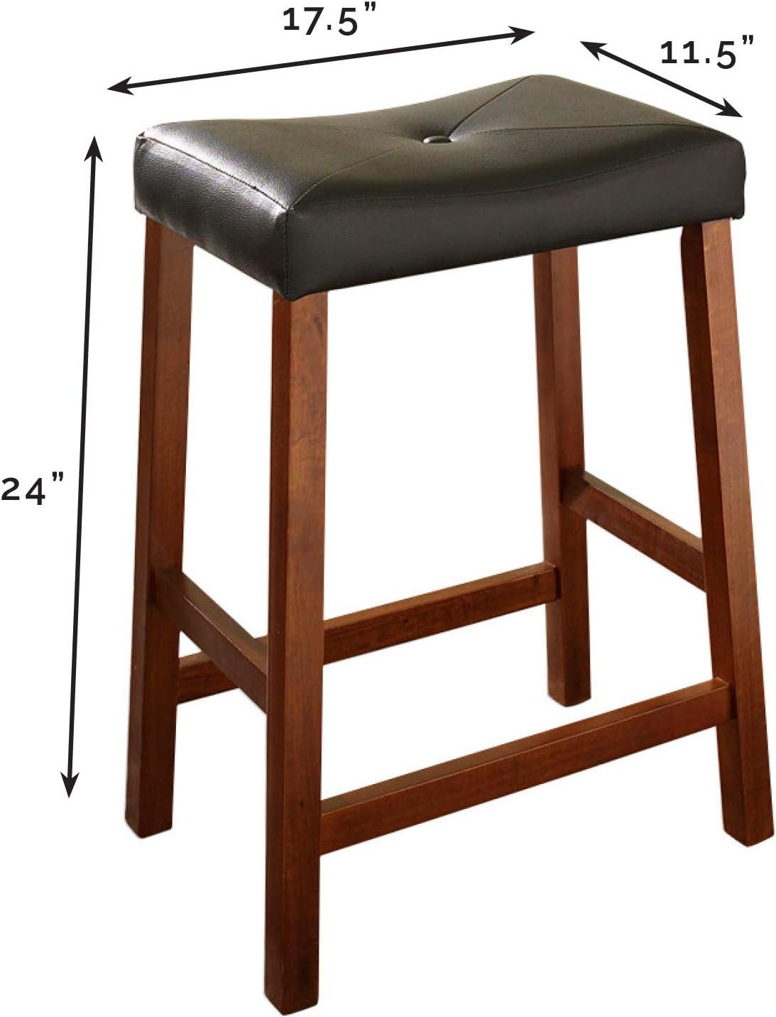 Set of 2 24" Upholstered Saddle Seat Counter Height Barstools  - Crosley