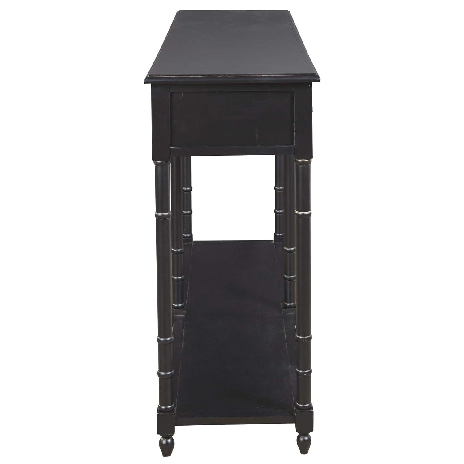 Signature Design by Ashley Eirdale Vintage Casual 4 Drawer Console Sofa Table, Black