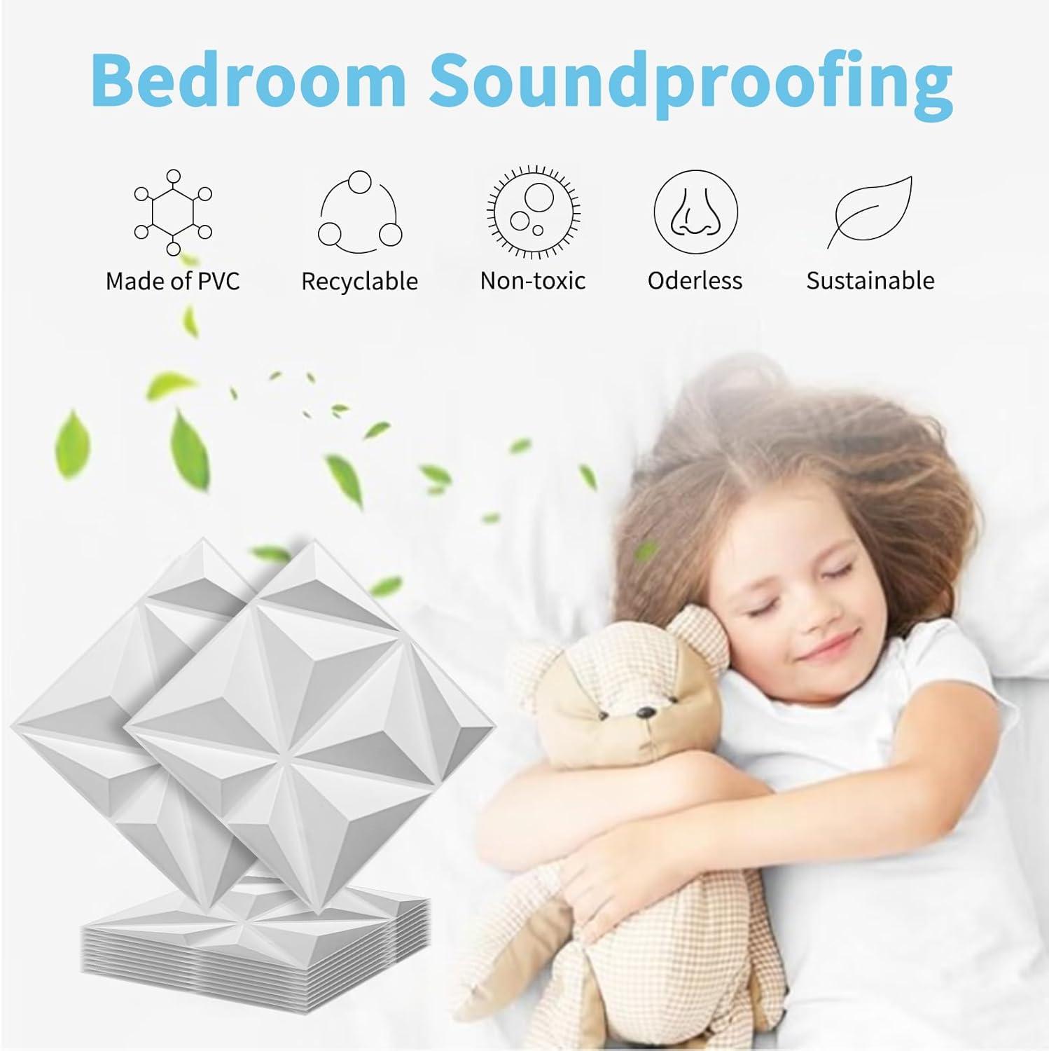 Art3d 20 Pack Decorative 3D Wall Panels, 19 Sq.Feet PVC Interior Wall Décor, 11.8"x11.8", White