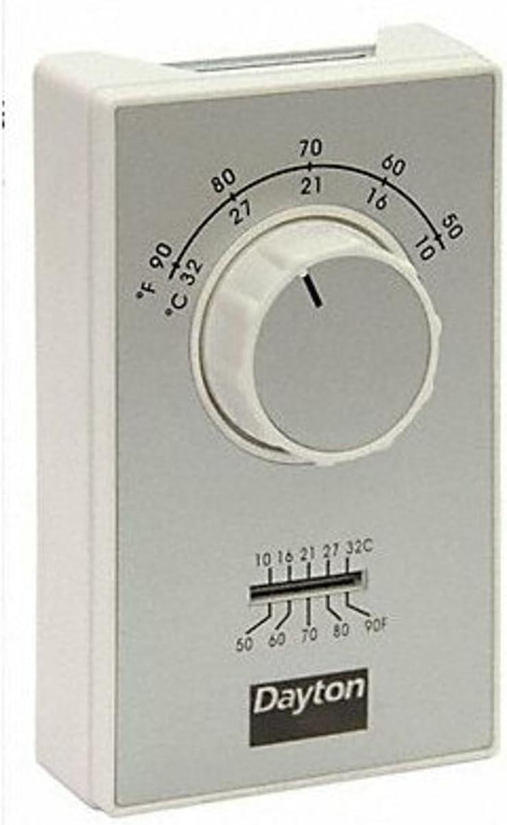Dayton Line Volt NP Analog Tstat 1C,White,SPST 6GVX8C