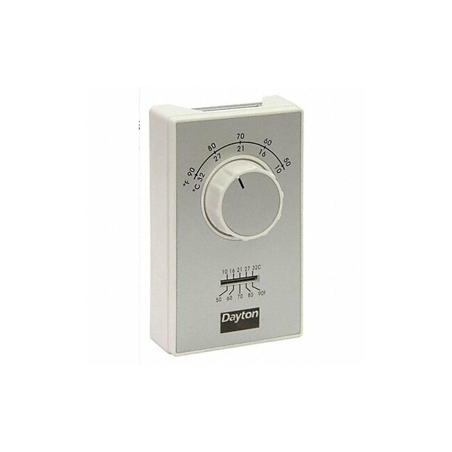 Dayton Line Volt NP Analog Tstat 1C,White,SPST 6GVX8C