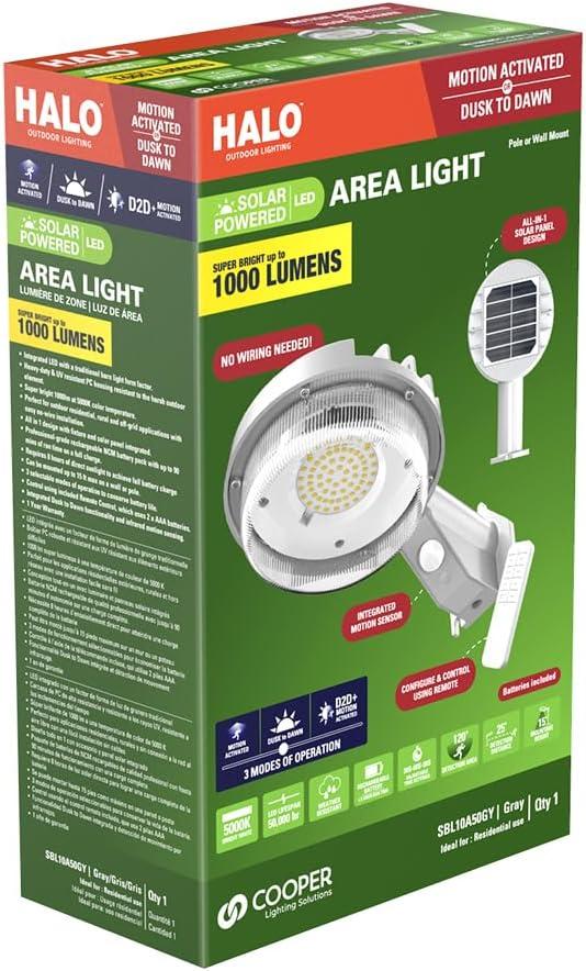 Halo Motion-Sensing Solar Powered LED Gray Area Light
