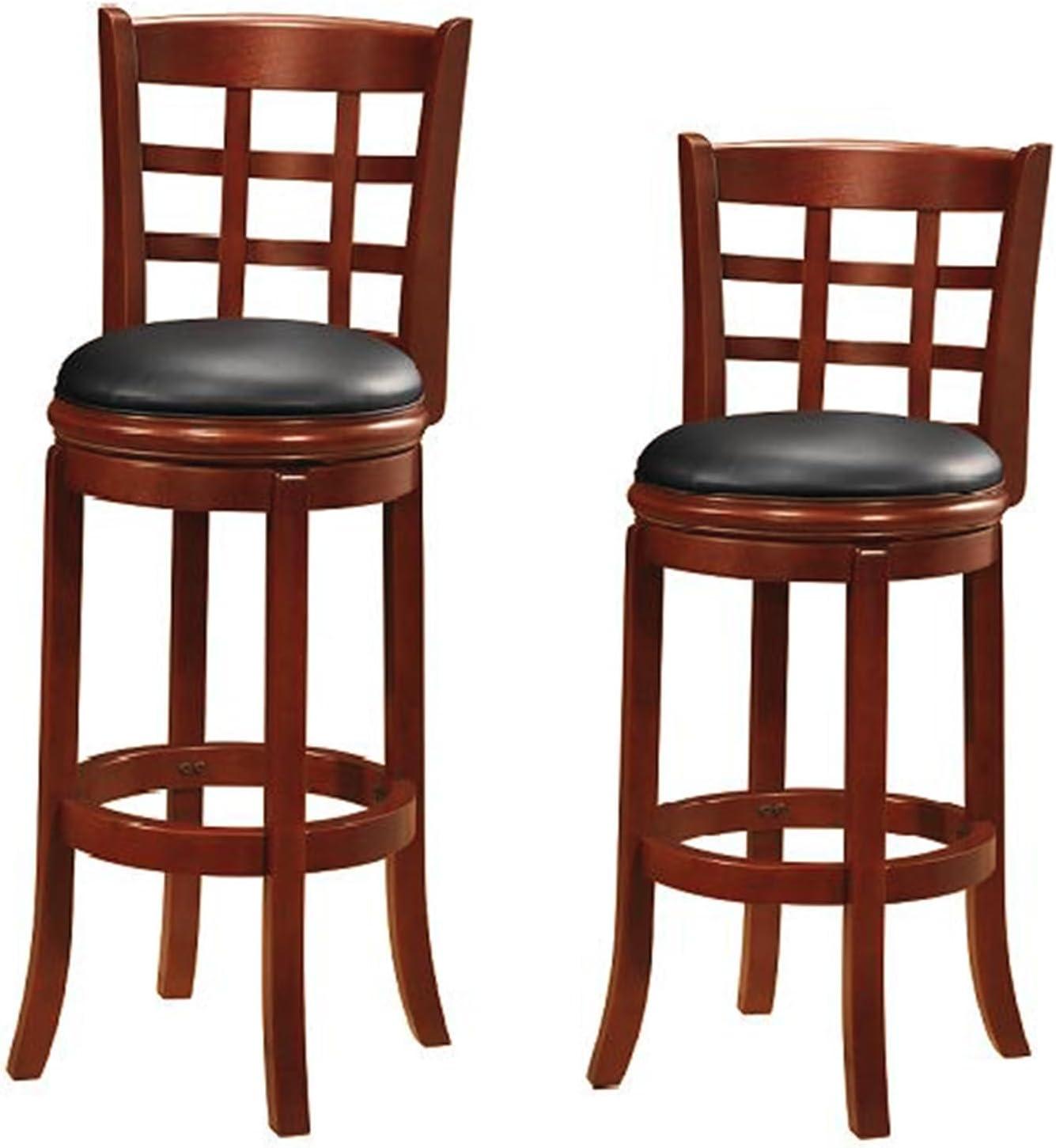 29" Kyoto Wood Composite Barstool Cherry - Boraam: Rubberwood Frame, Faux Leather, High-Density Foam
