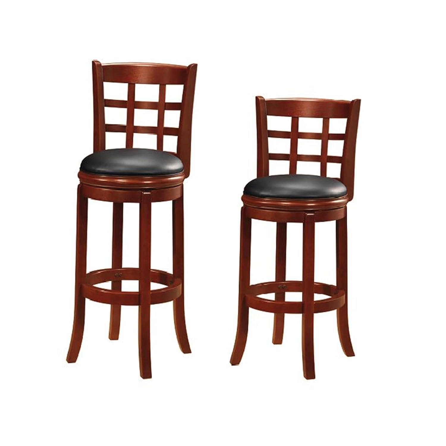 29" Kyoto Wood Composite Barstool Cherry - Boraam: Rubberwood Frame, Faux Leather, High-Density Foam