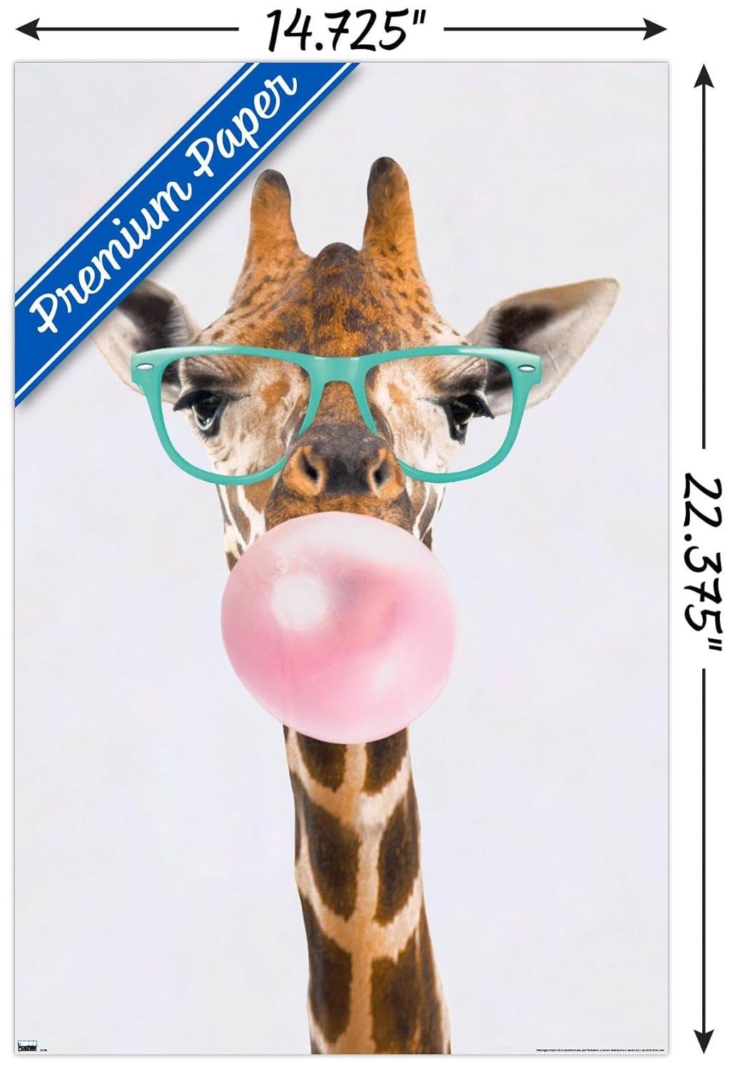 Trends International Reinders - Funky Giraffe Unframed Wall Poster Print White Mounts Bundle 14.725" x 22.375"