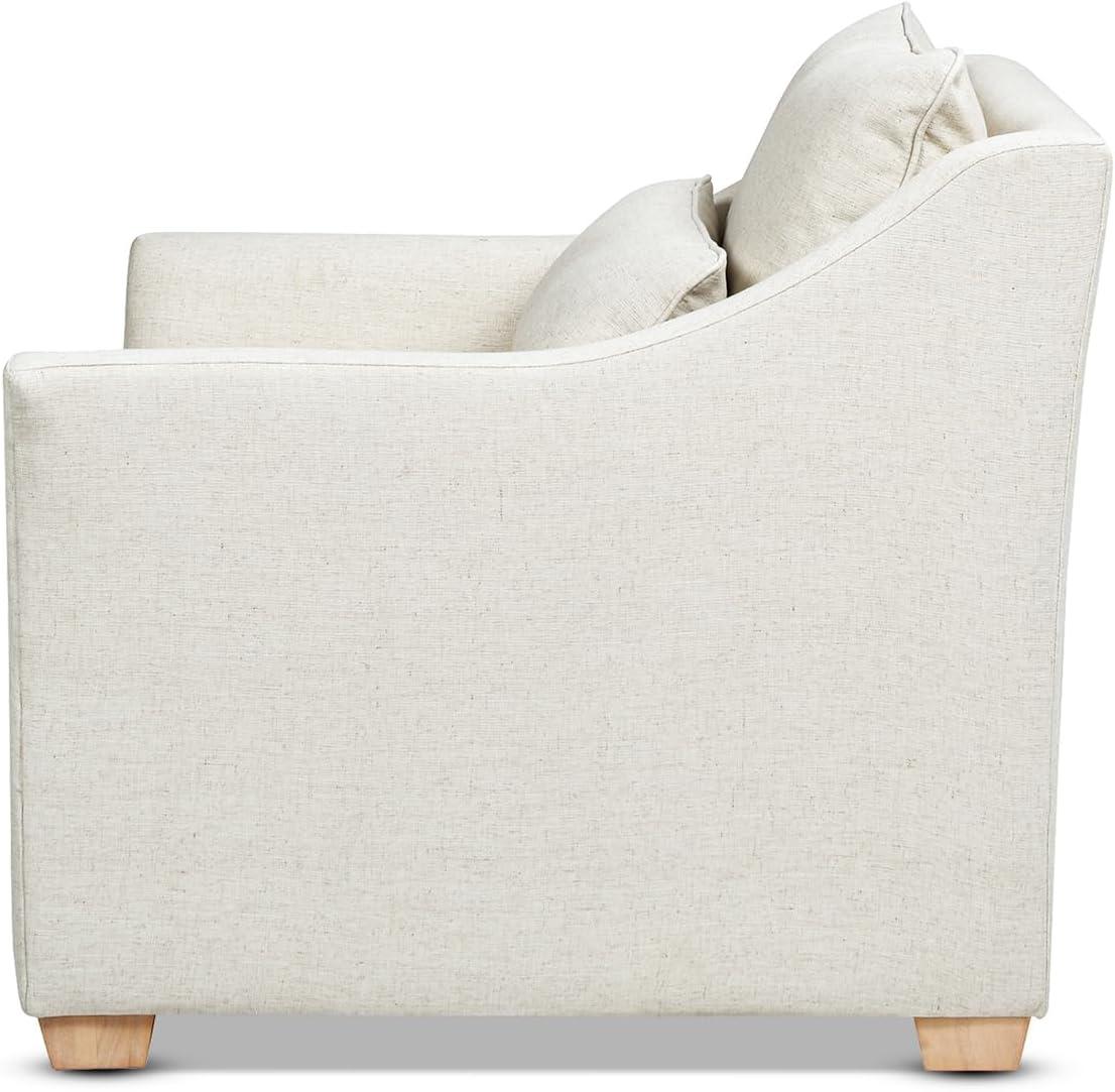 Jennifer Taylor Home Ada 38" Fabric Armchair with Flared Arm in Flax White