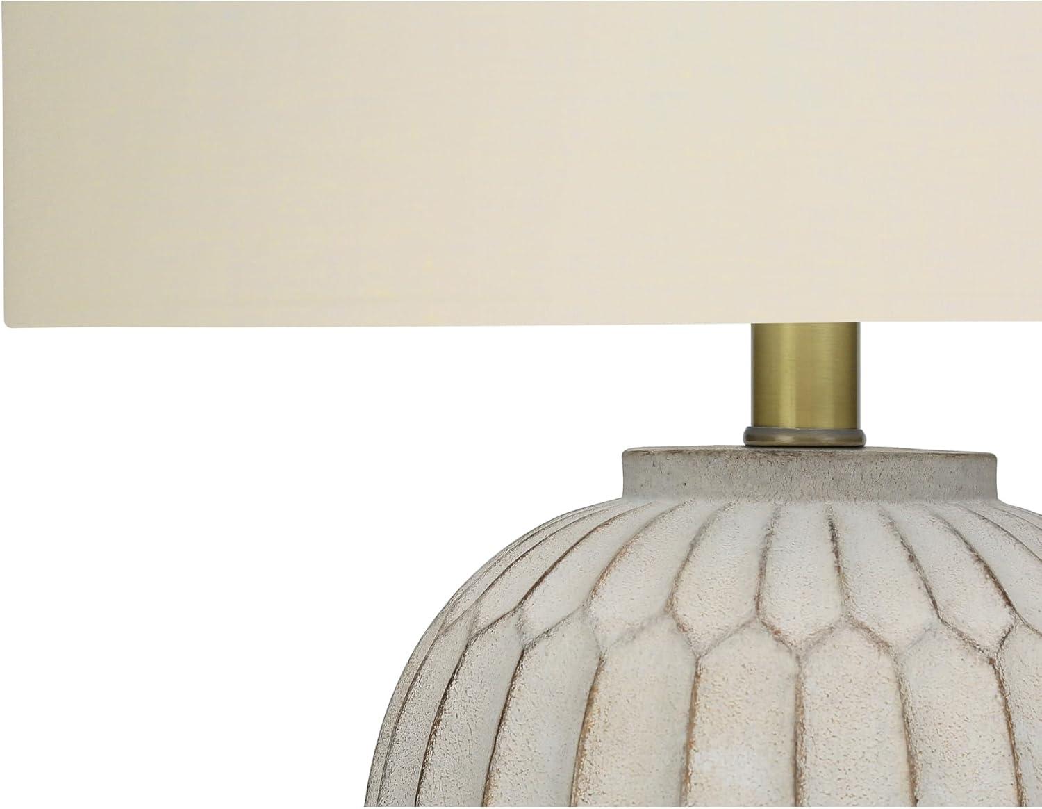 Lighting - 24"h Table Lamp - Cream Resin Base - Ivory Shade - Transitional Style