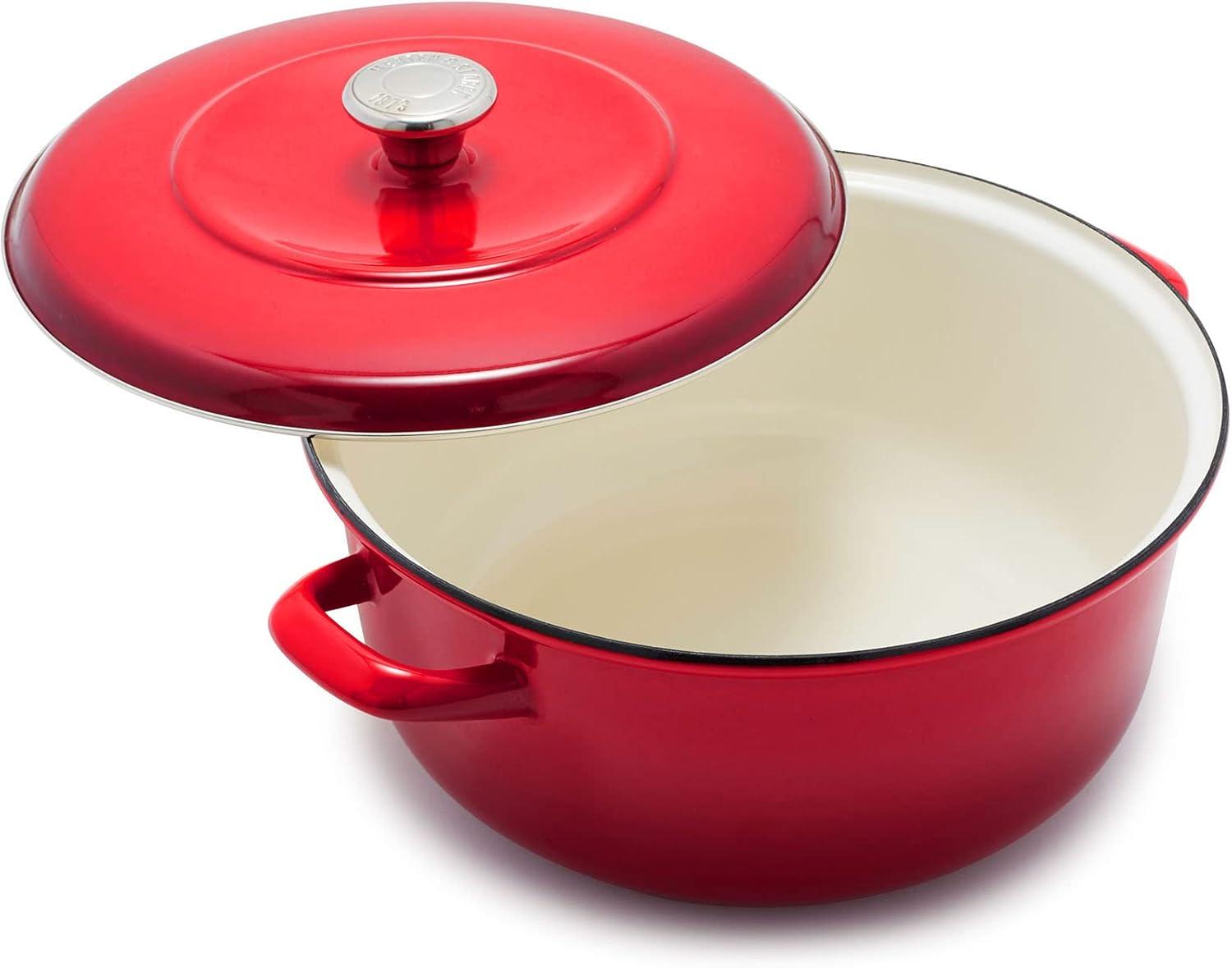 Merten and Storck Merten And Storck 7 Quarts Non-Stick Enameled Cast Iron Round Dutch Oven