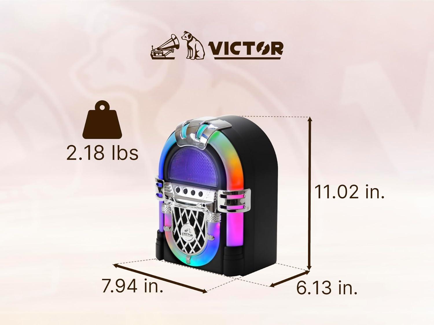 Sakar Victor Mini Bluetooth Jukebox with Multicolor LED Lighting