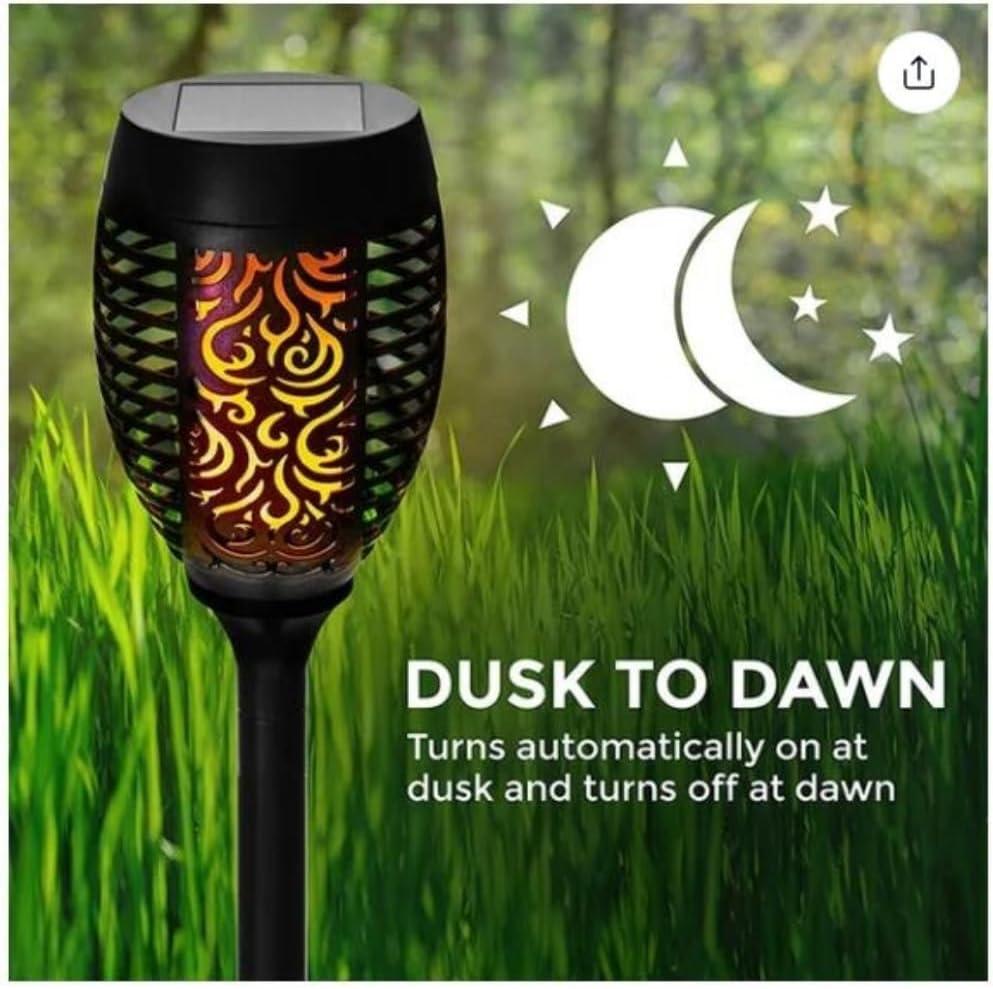 4 Pack Solar Lights Outdoor, Solar Torch Lights Outdoor Flickering Flame for Outdoor Decorations, Waterproof Garden Light Solar Powered , Torches Flame Light for Outside Yard Patio Lawn Garden Decor
