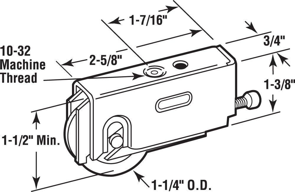 Prime-Line 1-1/4 in. Steel Ball Bearing Sliding Door Roller Assembly (Single Pack)