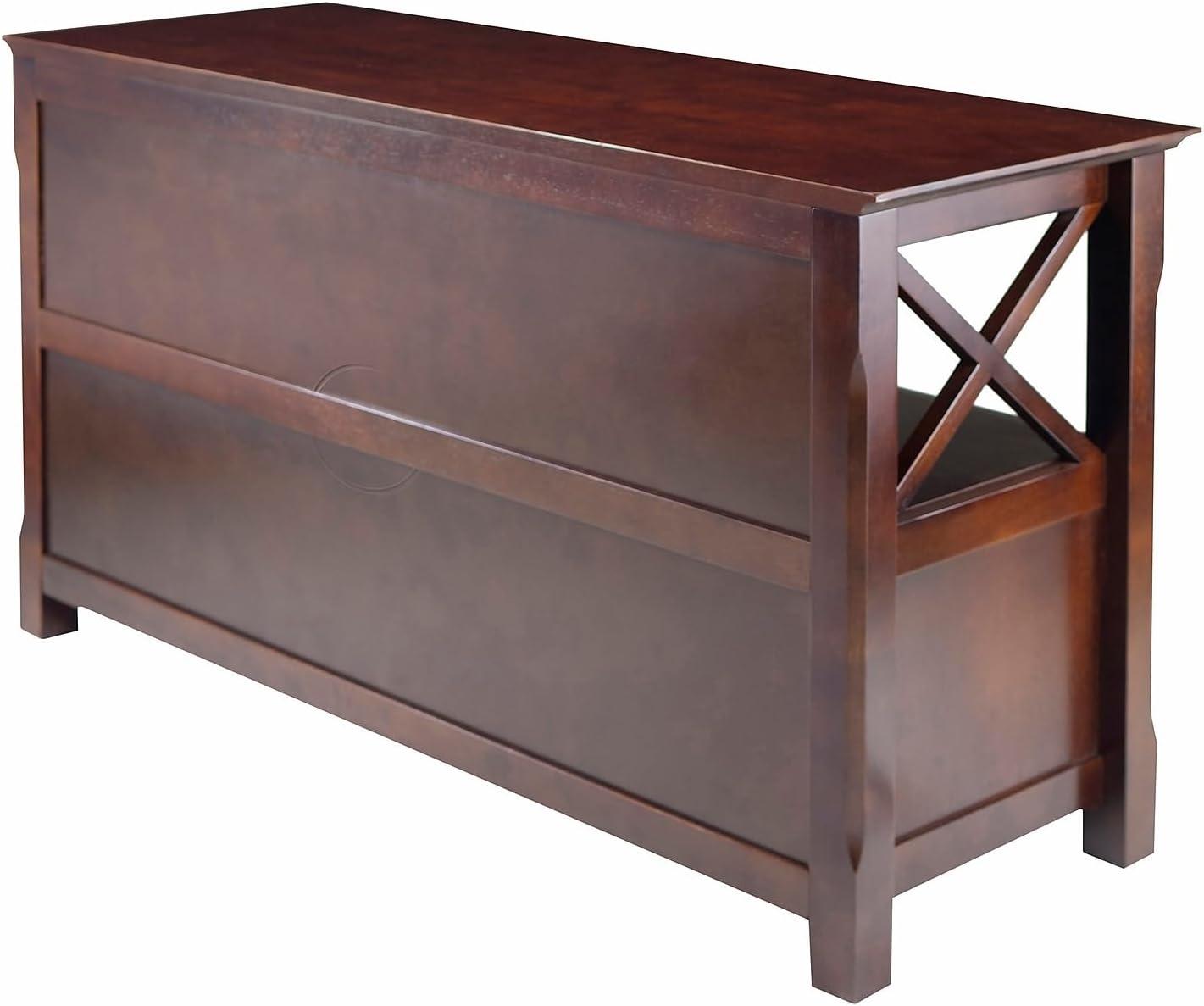 Xola TV Stand for TVs up to 40" Dark Brown - Winsome: Beveled Edges, Chrome-Finish Pulls, Media Shelf