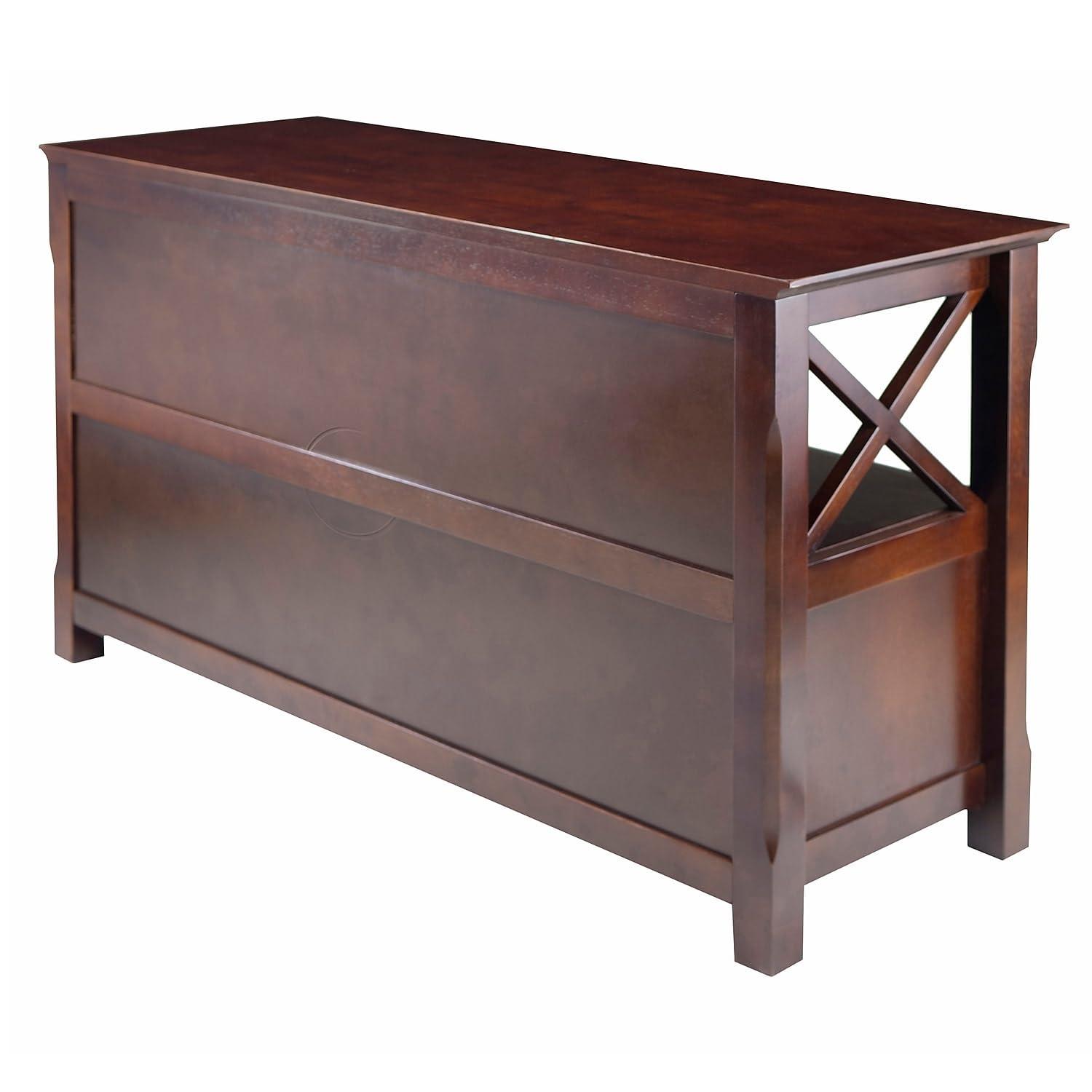 Xola TV Stand for TVs up to 40" Dark Brown - Winsome: Beveled Edges, Chrome-Finish Pulls, Media Shelf
