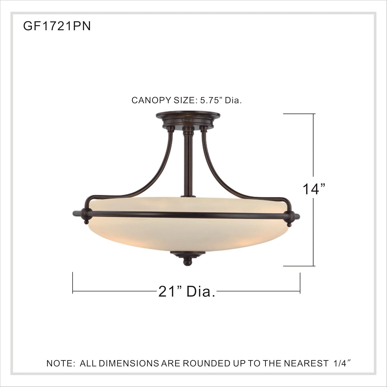 Quoizel Griffin Collection Palladian Bronze 21" Wide Ceiling Light