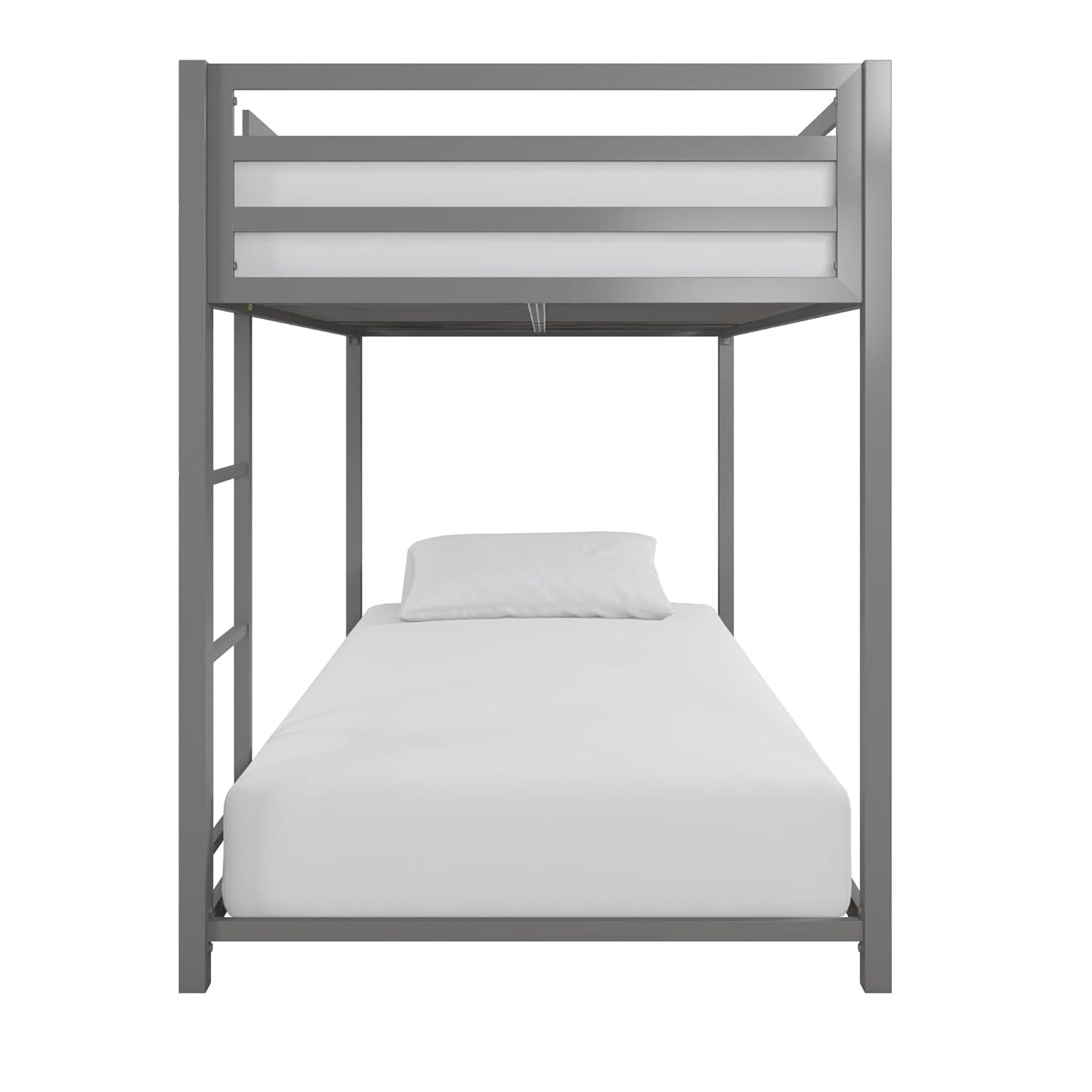 DHP Miles Metal Twin/Twin Bunk Bed, Silver