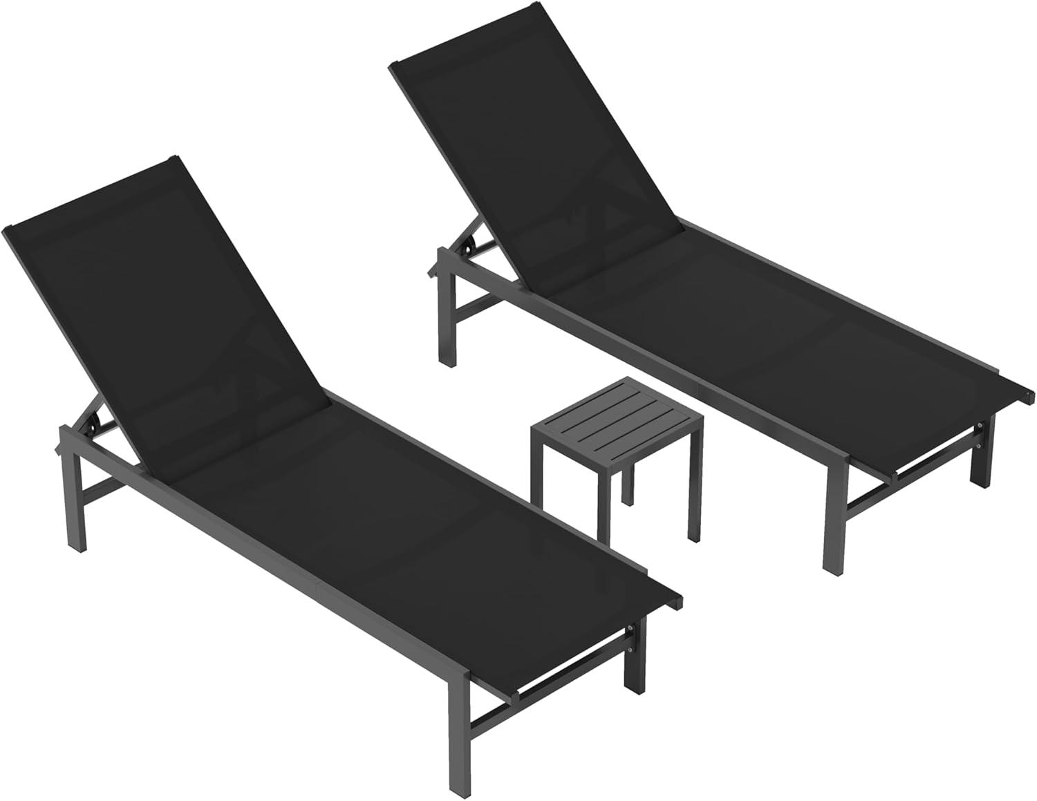 Blevens Outdoor Aluminum Chaise Lounge (Set of 2)