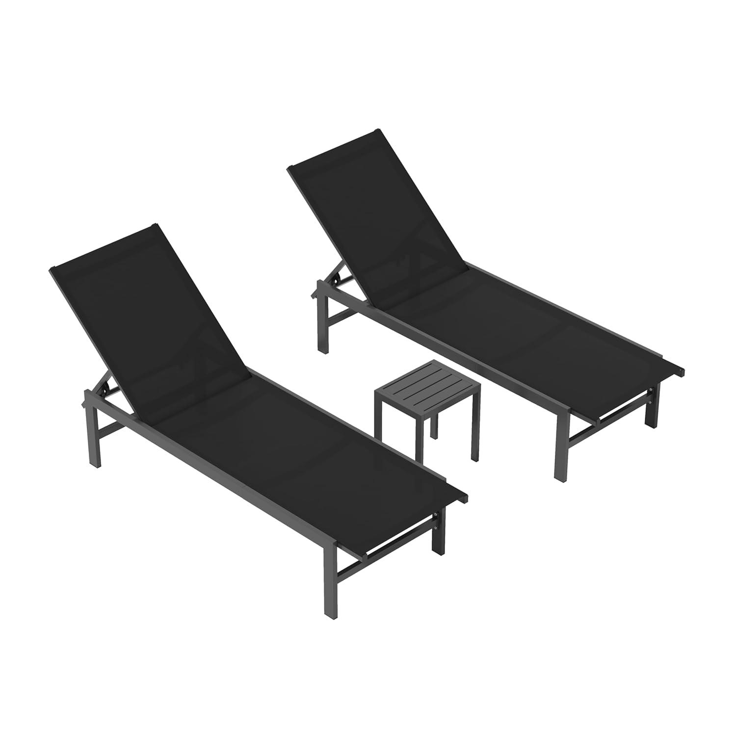Mercury Row® Blevens Outdoor Aluminum Chaise Lounge (Set of 2)