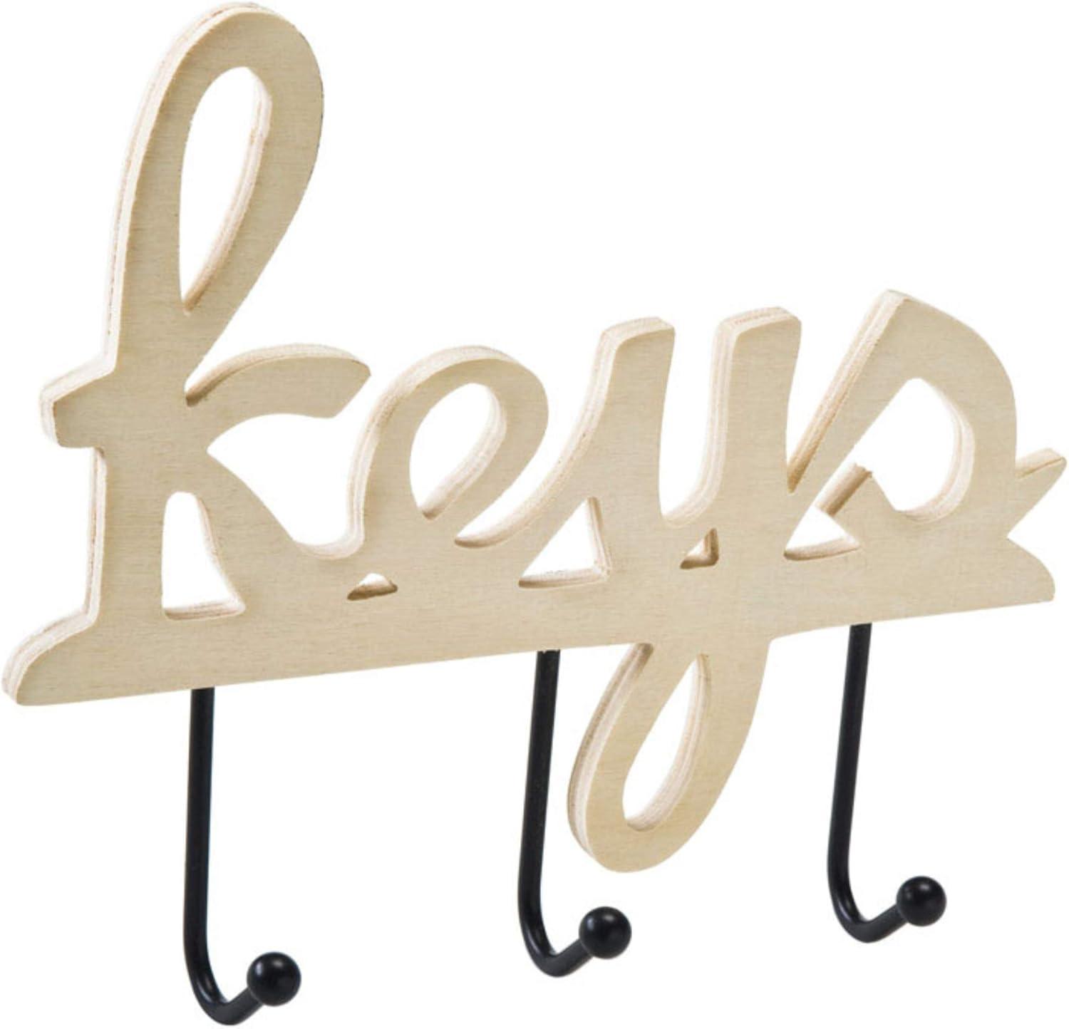 Plaid Unpainted Wood Surface, Key Holder Plaque, 1 Piece