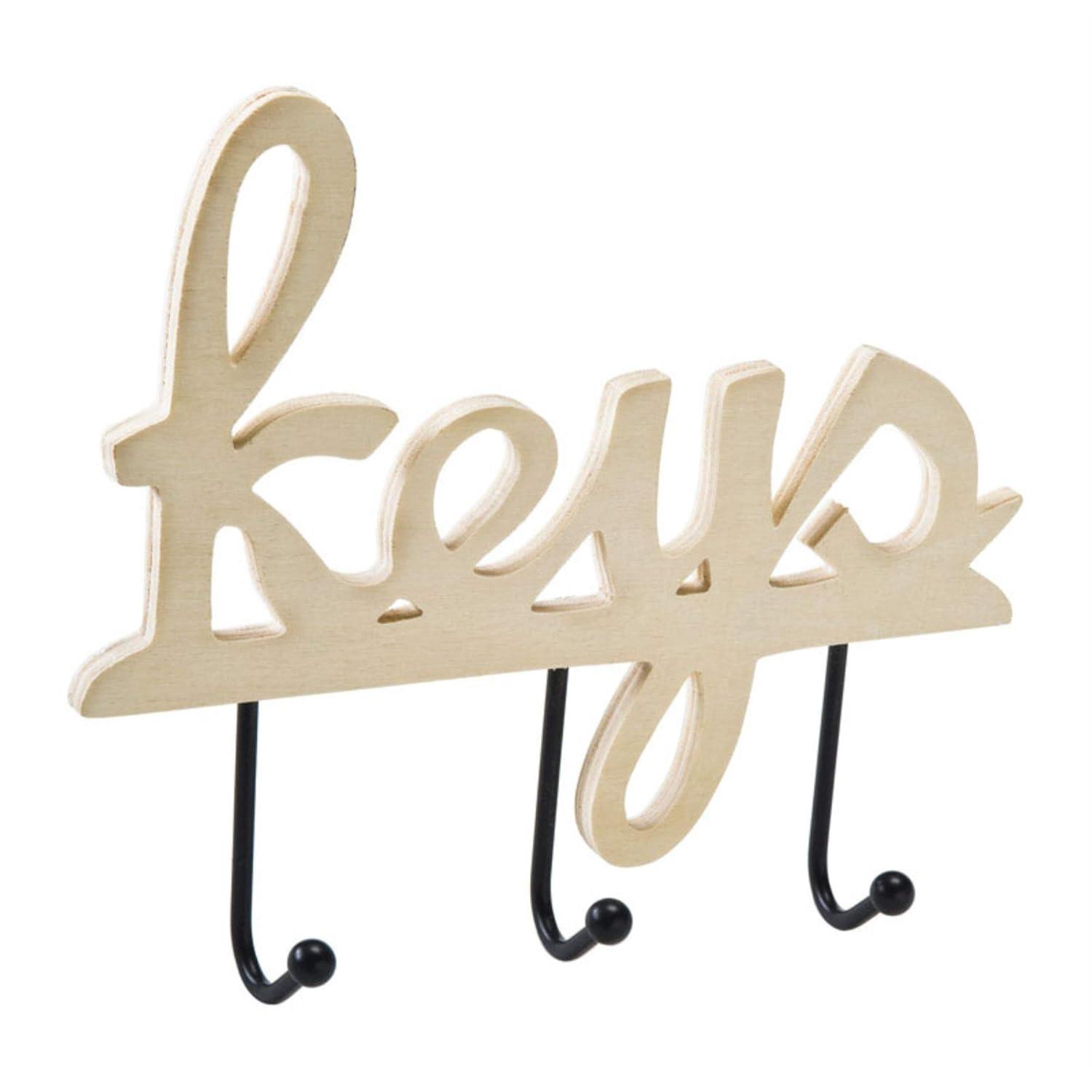 Plaid Unpainted Wood Surface, Key Holder Plaque, 1 Piece