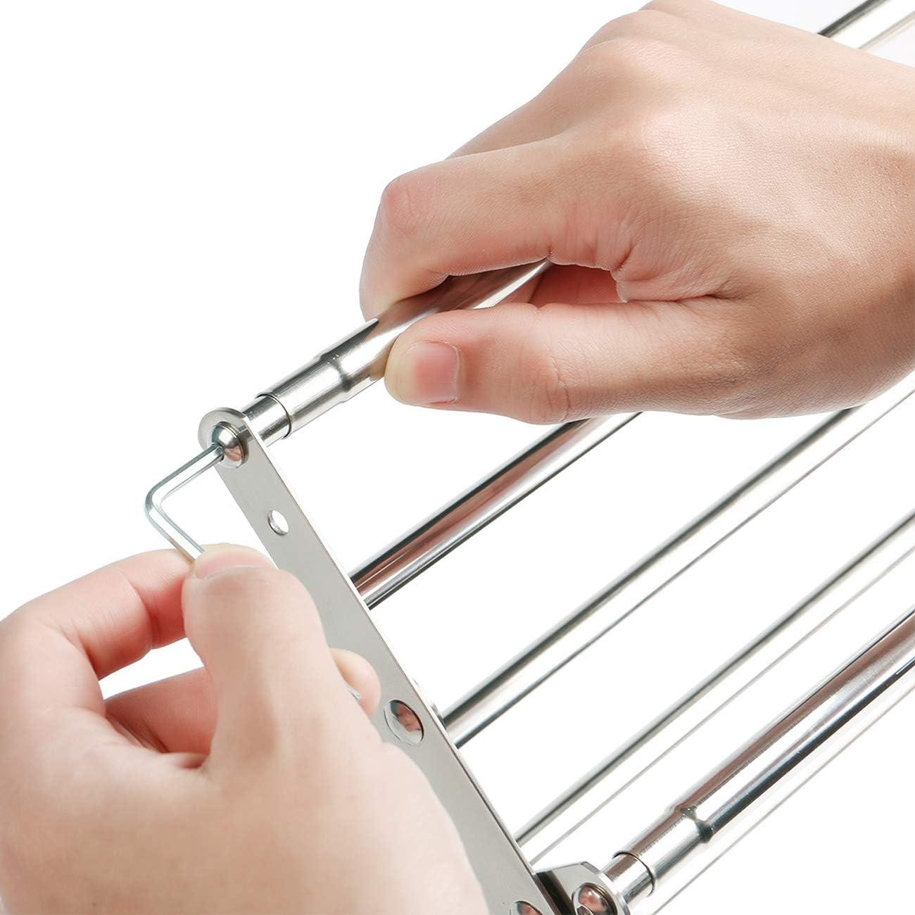 JASODI F07TG7H1NK Stainless Steel Space-Saving Towel Rack, Wall Mounted Retractable Huge Capacity Drying Rack