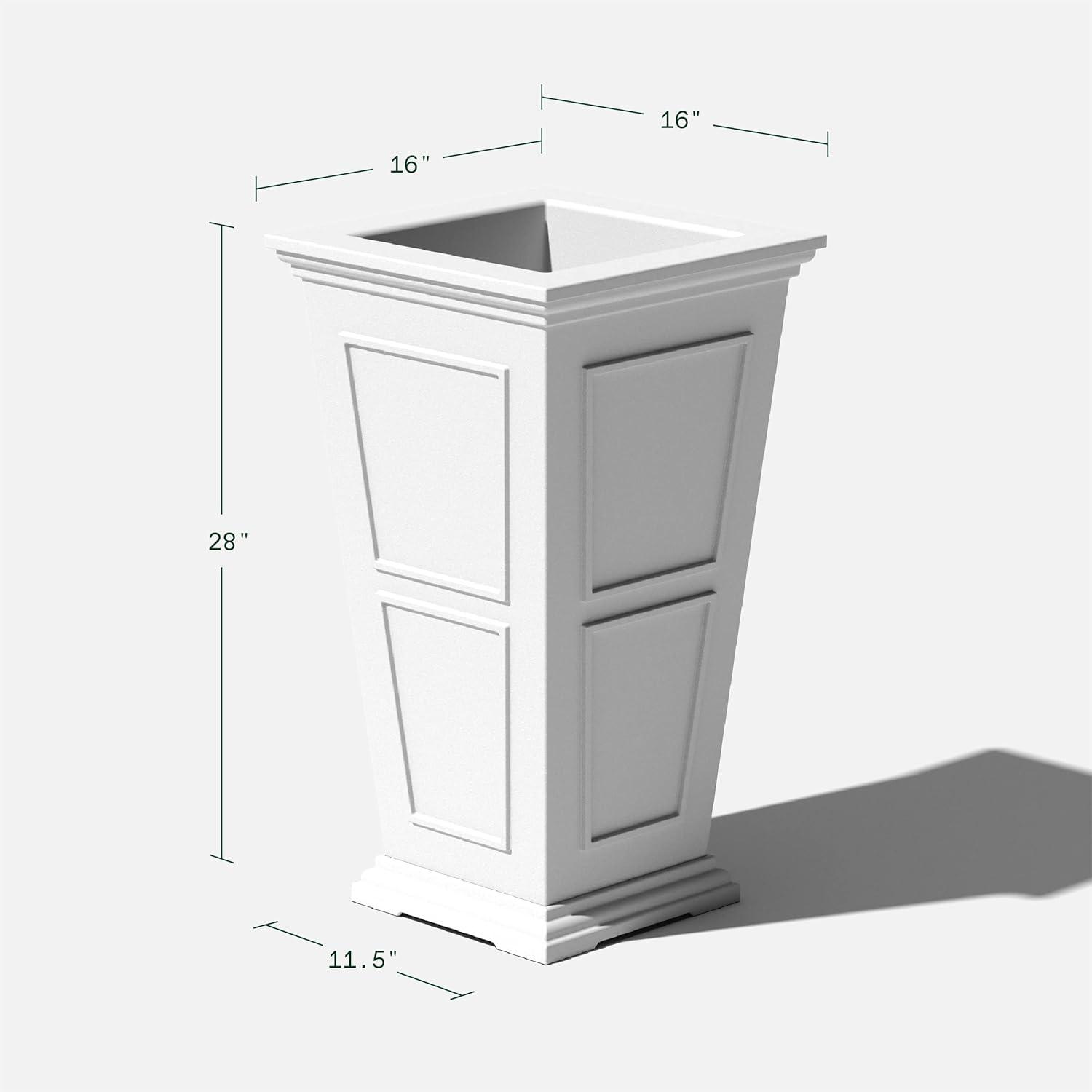 Veradek Brixton Tall 28" Plastic Planter - White