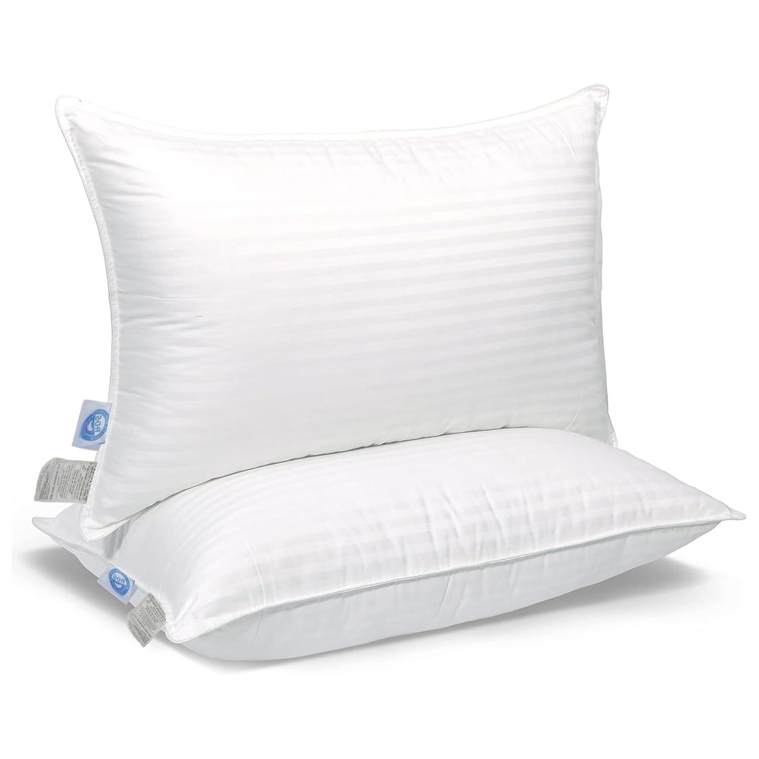 East Coast Bedding Cozy Dream Firm Goose Feather Down Pillow Support Standard Size Set of 2