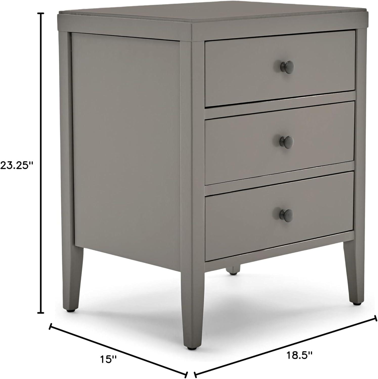 ClickDecor Finley Solid Wood Fully Assembled 3 Drawer Nightstand