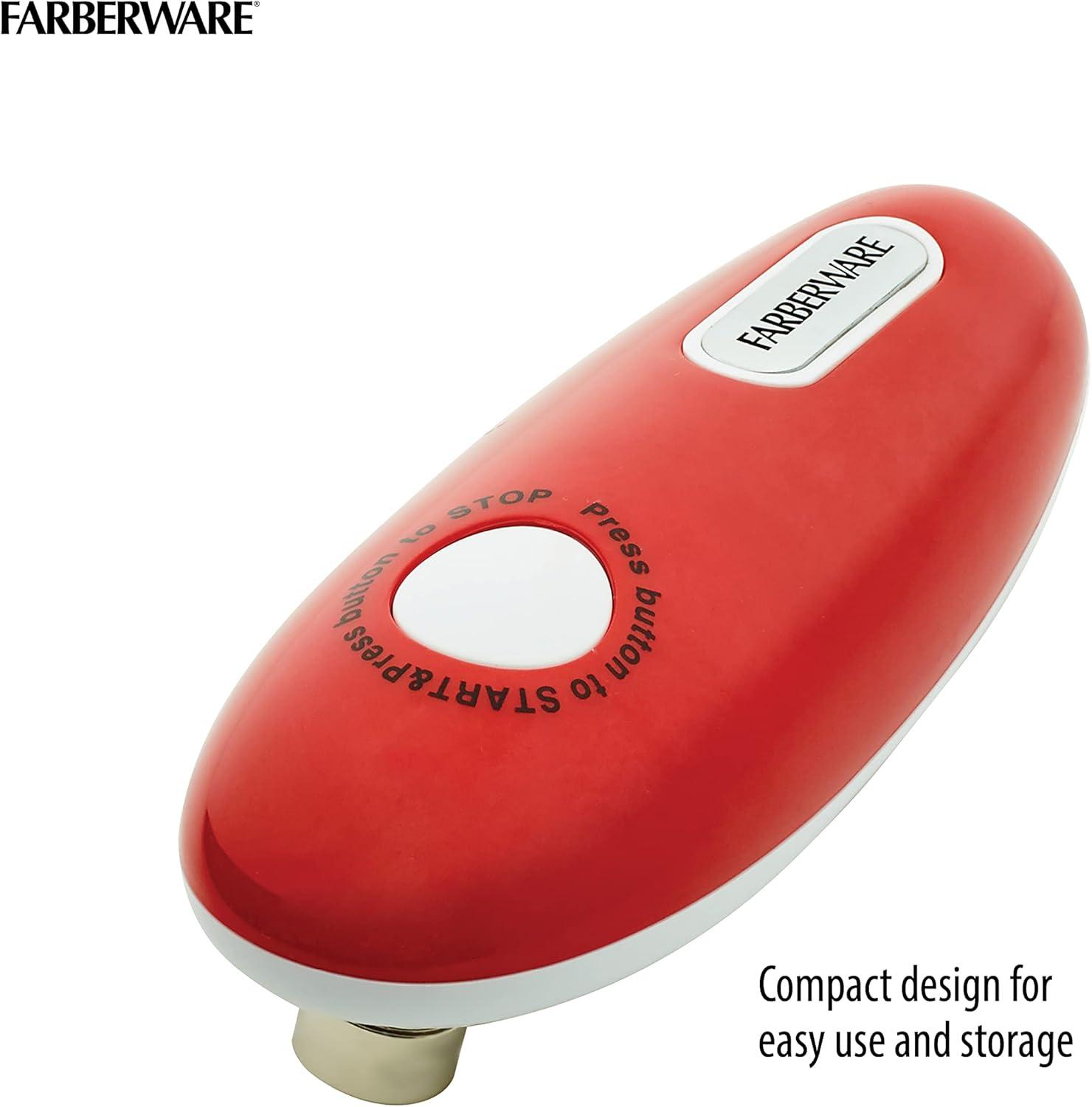 Red and White Hands-Free Automatic Can Opener