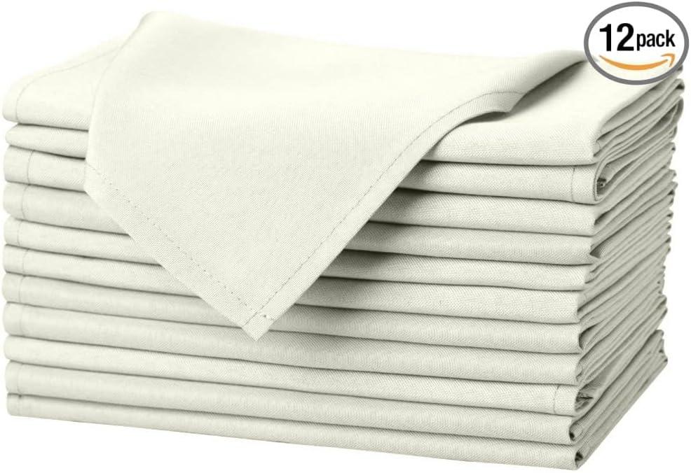 Gee Di Moda Cloth Napkins - 17 x 17 Inch - Heavy Duty Washable Polyester - Set of 12