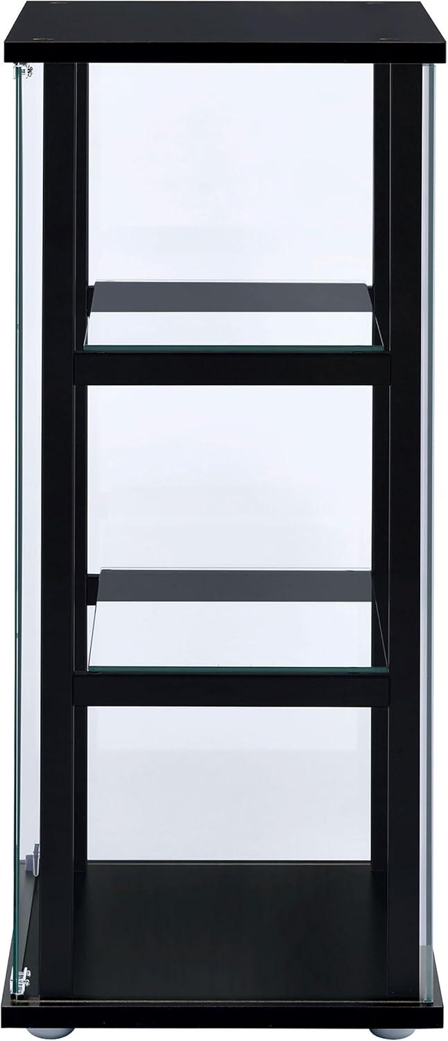 Coaster Cyclamen 3-shelf Glass Curio Cabinet Black and Clear