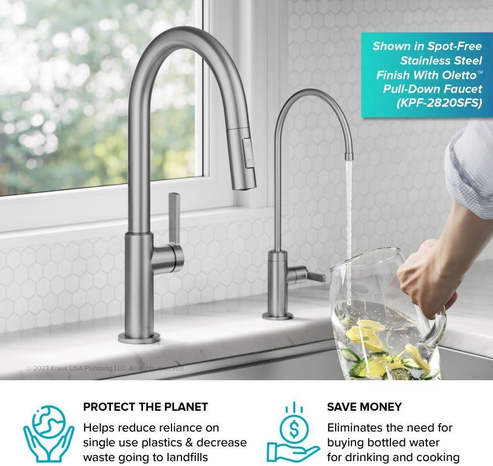 KRAUS Oletto Single Handle Drinking Water Filter Faucet for Reverse Osmosis