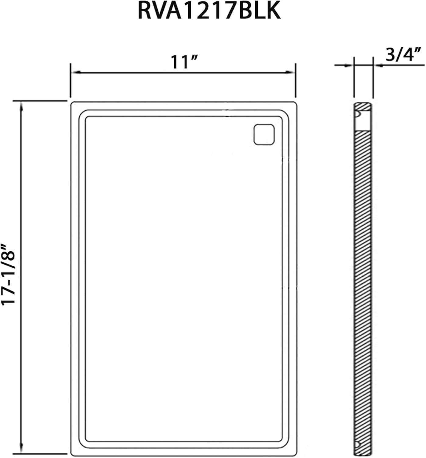 Ruvati Ruvati 17 x 11 inch LedgeFit Black Resin Replacement Cutting Board for Ruvati Workstation Sinks