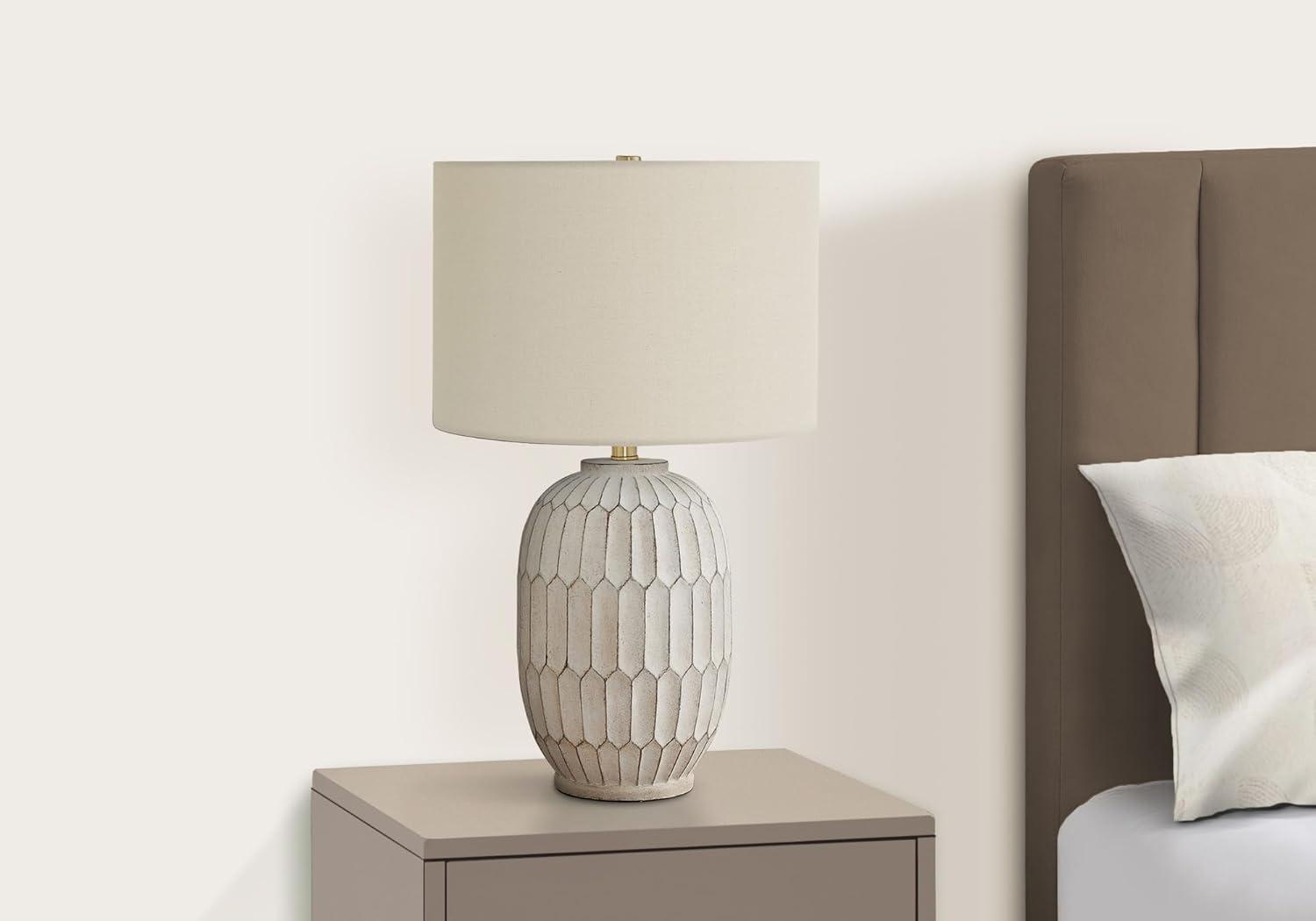 Monarch Specialties Lighting 24inchH Table Lamp Cream Resin Ivory / Cream Shade Transitional