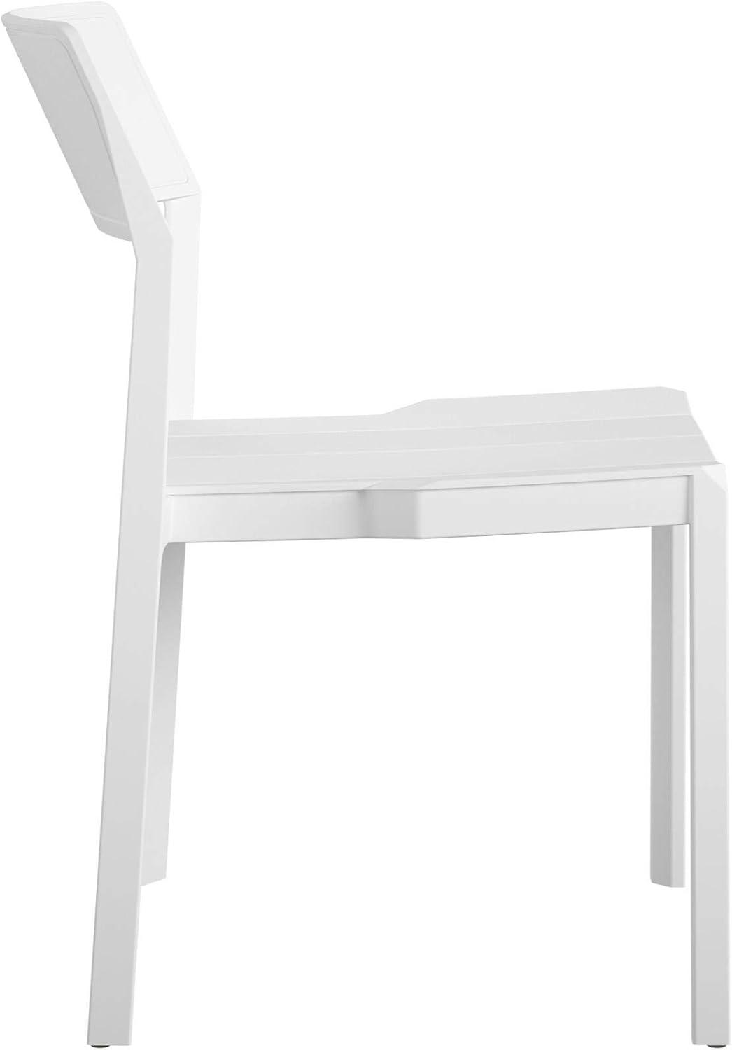 Chandler Modern White Patio Dining Chairs, Indoor/Outdoor, Set of 2