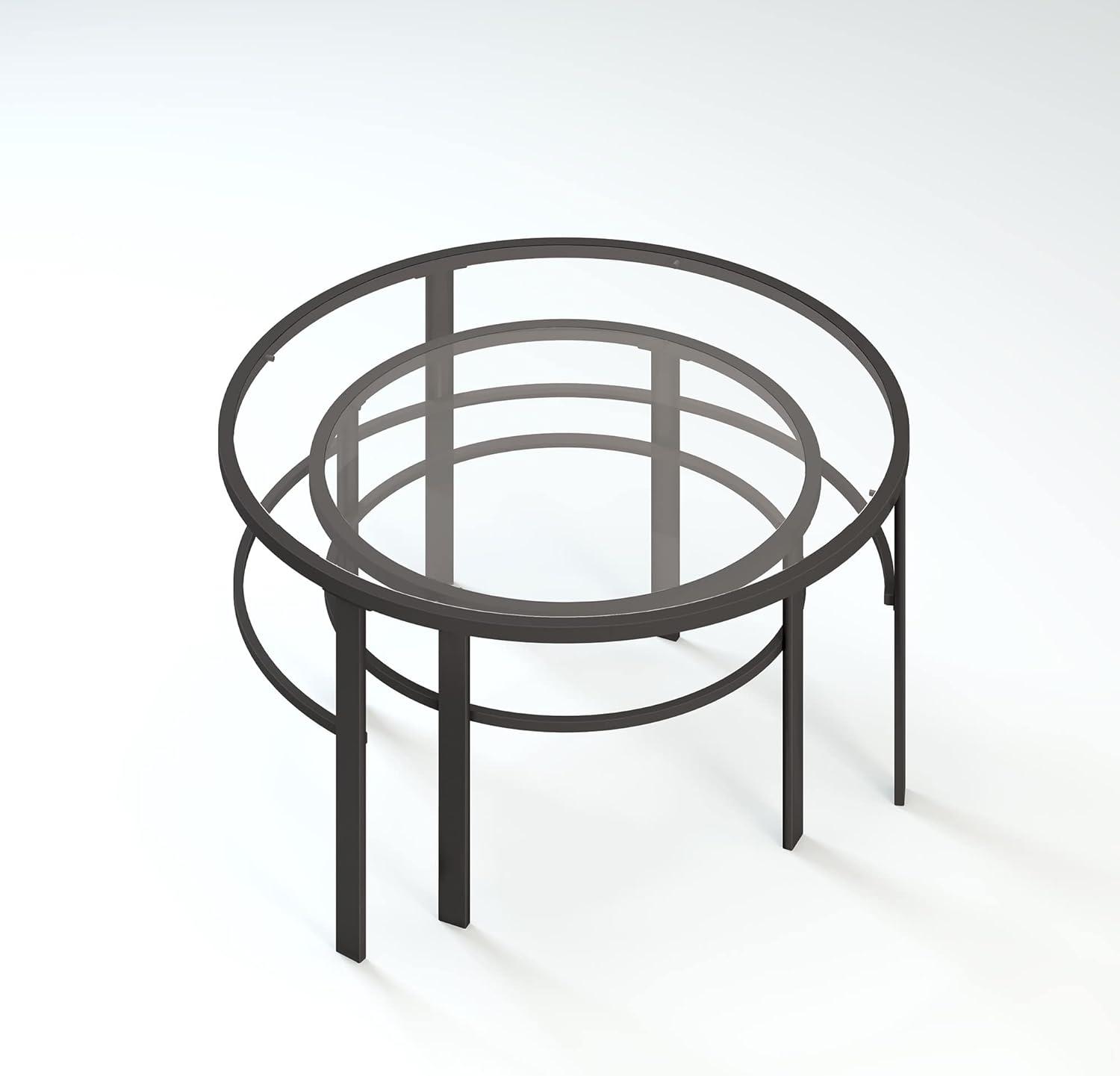 Evelyn&Zoe Gaia Round Nested Coffee Table, Blackened Bronze