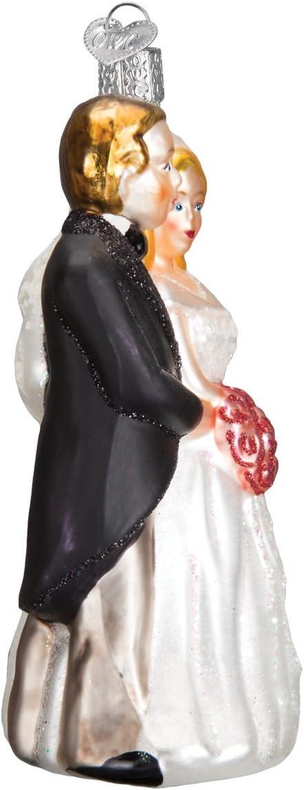 Old World Christmas Bride and Groom Gifts Glass Blown Ornaments for Christmas Tree Bridal Couple