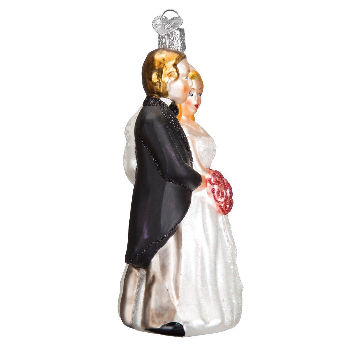 Old World Christmas Bride and Groom Gifts Glass Blown Ornaments for Christmas Tree Bridal Couple