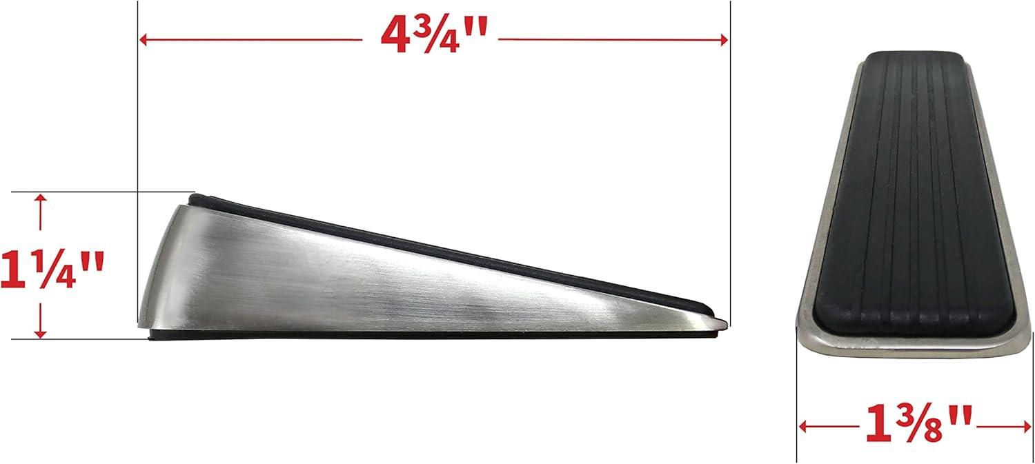 Shepherd Hardware Designer Satin Nickel Door Wedge with Non-Skid Rubber Base Grip