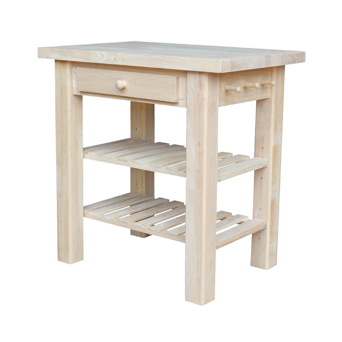 International Concepts Unfinished Butcher Block Kitchen Island
