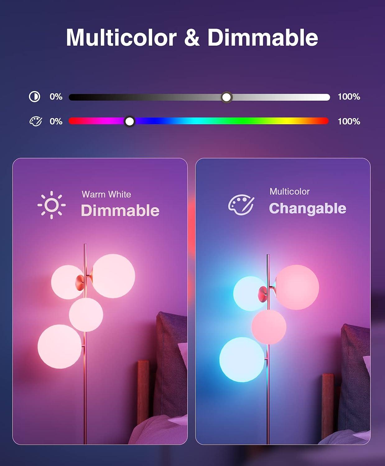 WB4-4: Gosund Smart Bulb, WiFi Light Bulbs, Color Changing Light Bulb, Smart Light Bulbs work with Alexa & Google Assistant, A19 RGB Alexa Light Bulb, RGB+Wnite, Dimmable LED Light Bulbs, 4 Pack