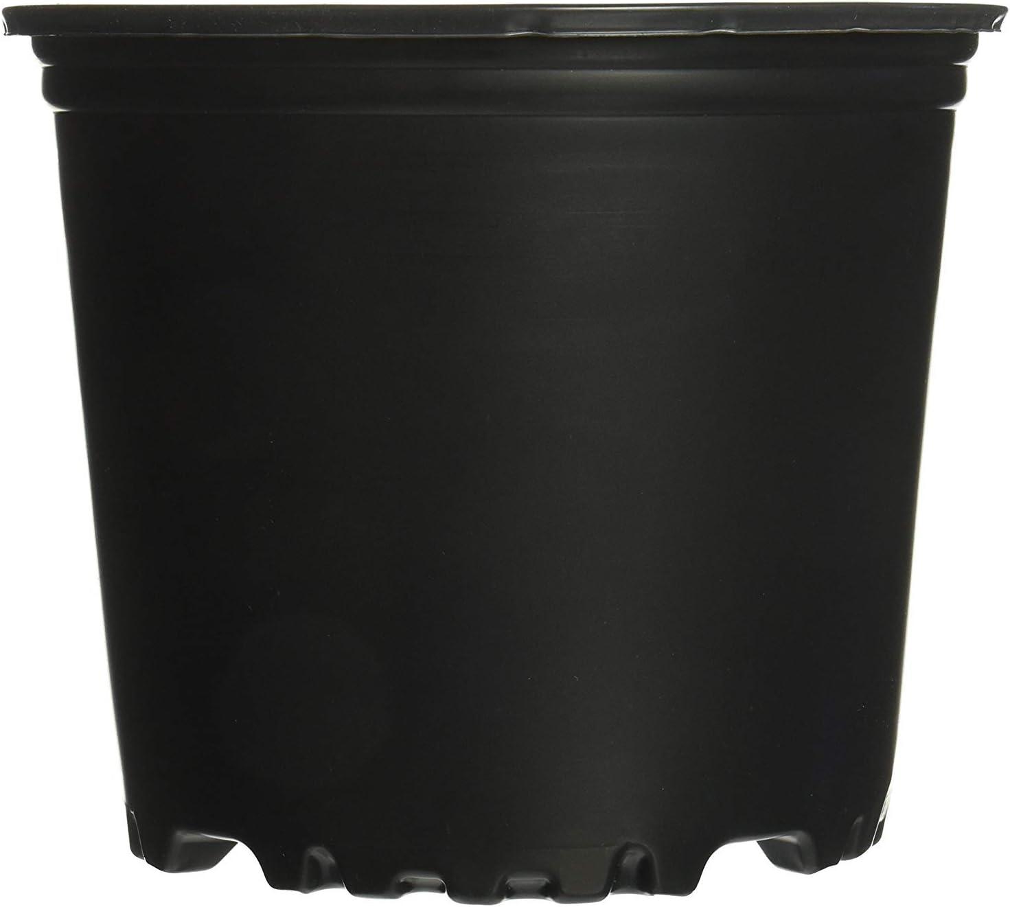 Black 1-Gallon Plastic Nursery Pots with Drainage Holes, Set of 10