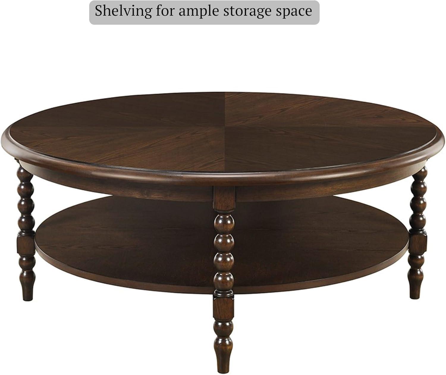 Philippe Round Coffee Table With Shelf