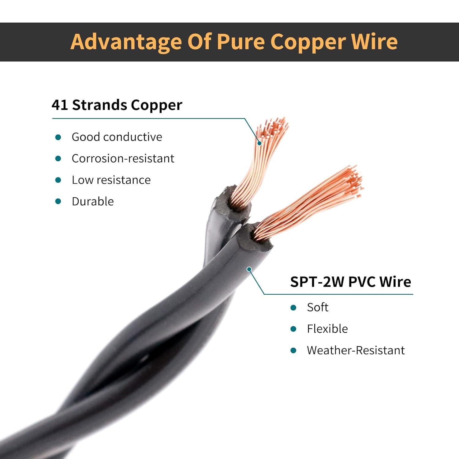 FIRMERST 16/2 Low Voltage Landscape Lighting Copper Wire 100 Feet UL Listed