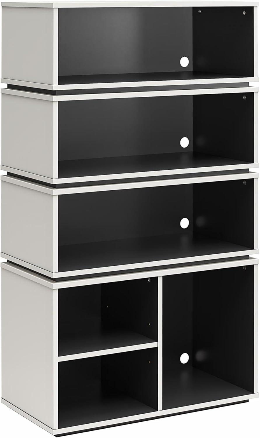 55.04" Shadow Gaming and Collectable Display Storage Bookcase White/Matte Black - NTENSE