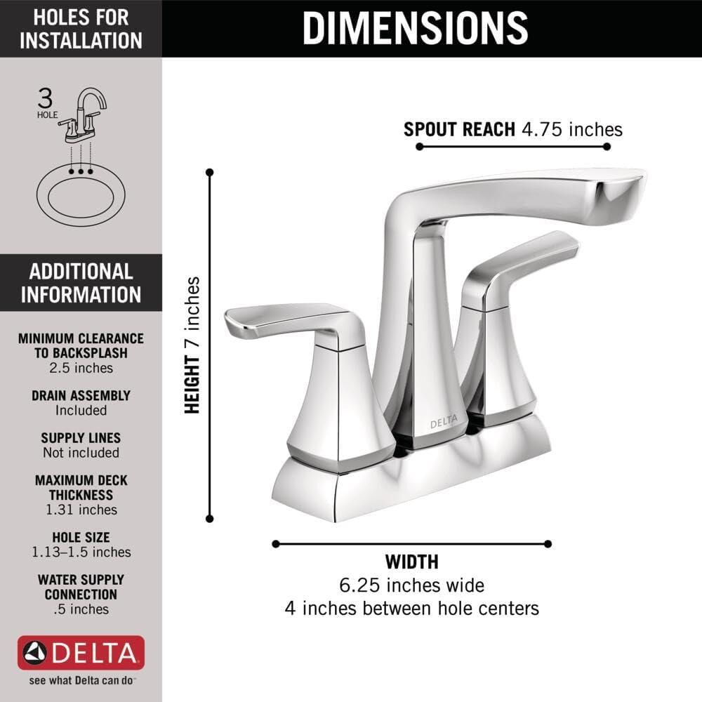 Vesna Chrome 2-Handle Centerset Bathroom Faucet