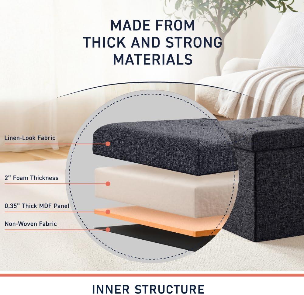 The Final Grab Inc. 30" Wide Faux Leather Tufted Rectangle Storage Ottoman & Reviews | Wayfair