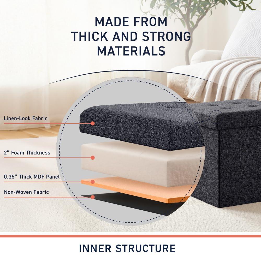The Final Grab Inc. 30" Wide Faux Leather Tufted Rectangle Storage Ottoman & Reviews | Wayfair