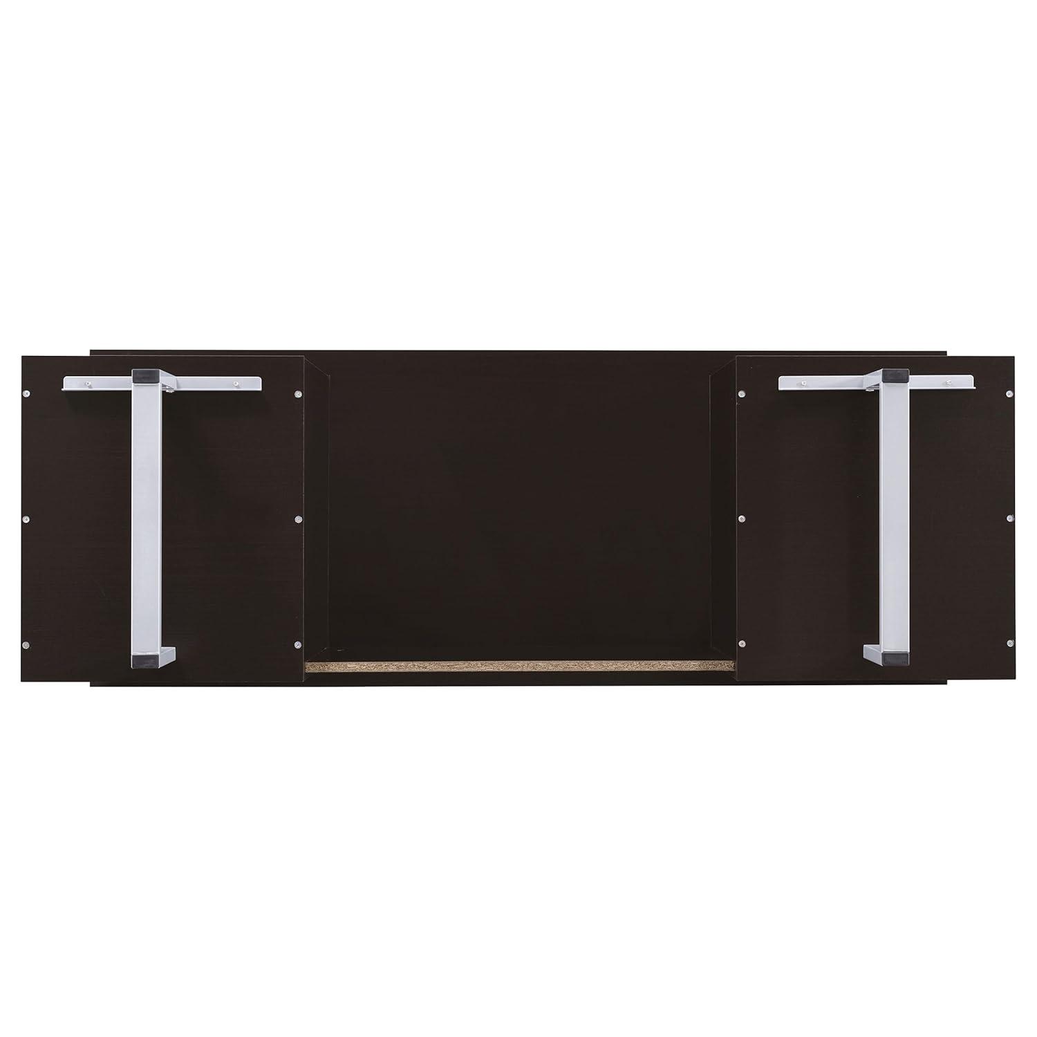 Lawtey 2 Drawer Office Desk Cappuccino - Coaster: Floating Top, Steel Legs, File Storage